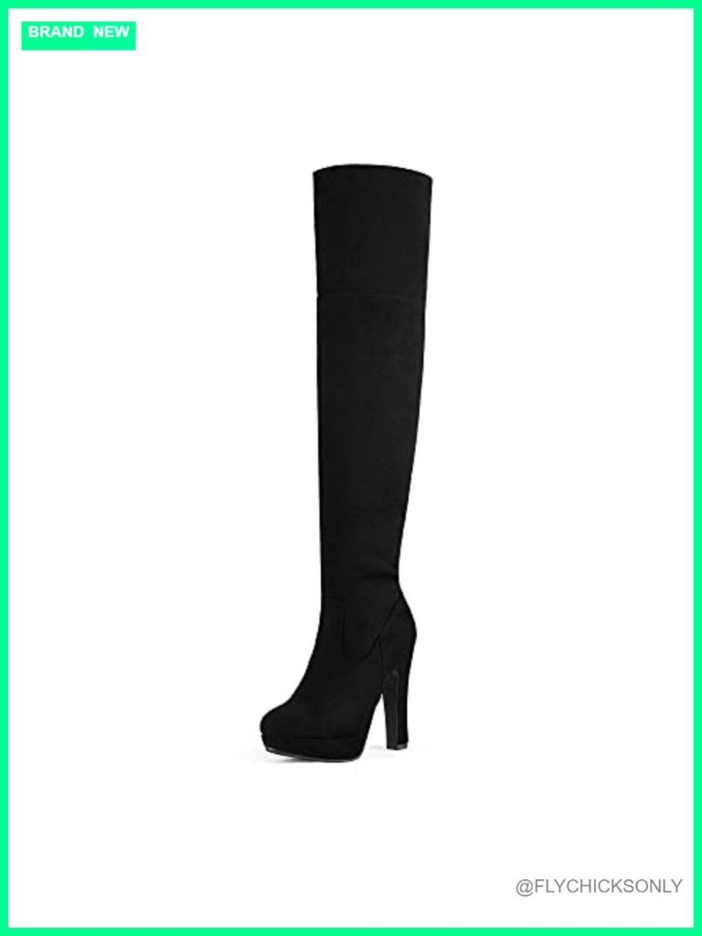 Women's Chunky Thigh High Over the Knee High Heel Boots Faux Suede